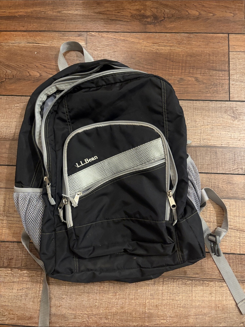 L.L. Bean Black Backpack with Light Gray Accents